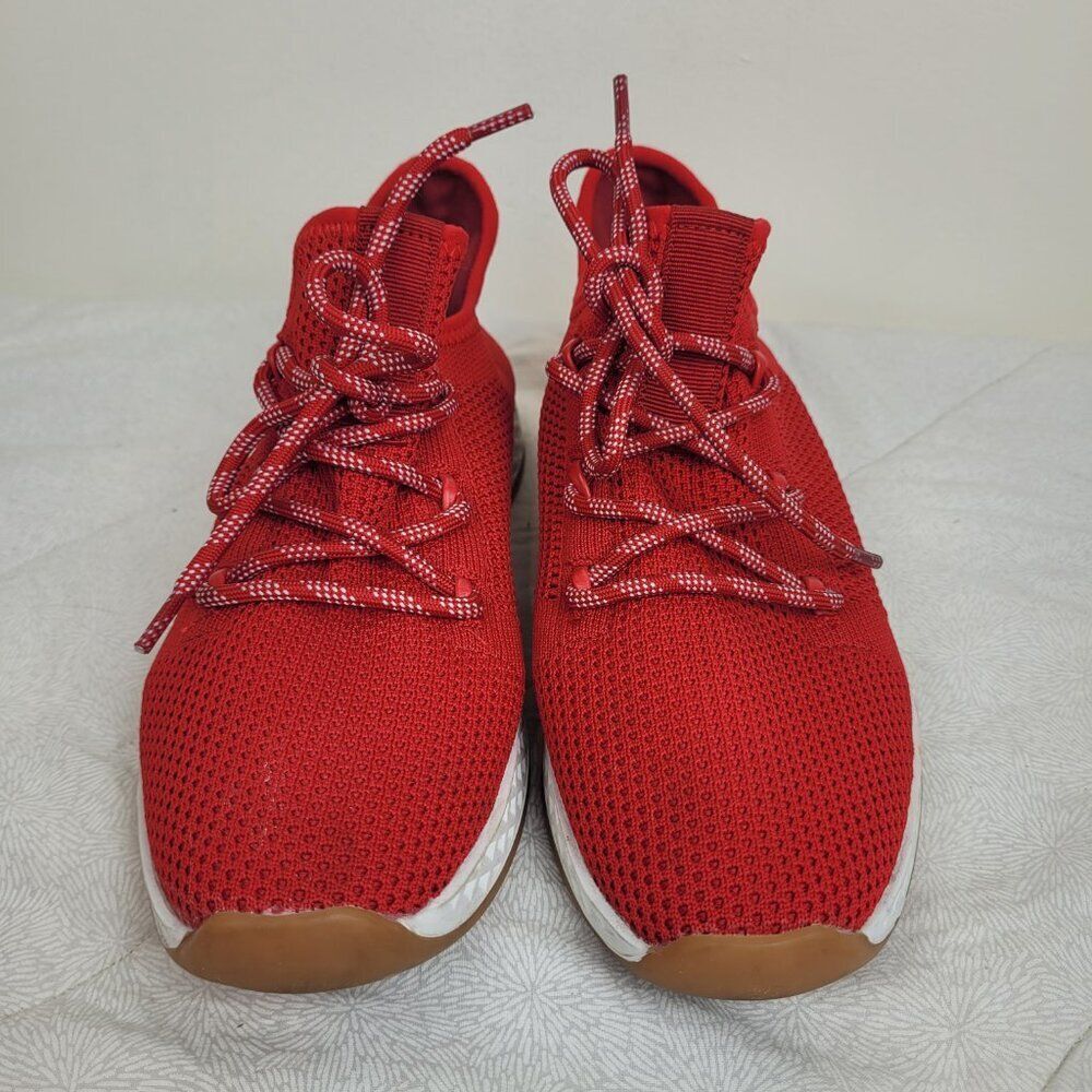 Urban Sport by J/Slide red mesh knit sport sneakers with white soles Ophelia  7 - Picture 2 of 10
